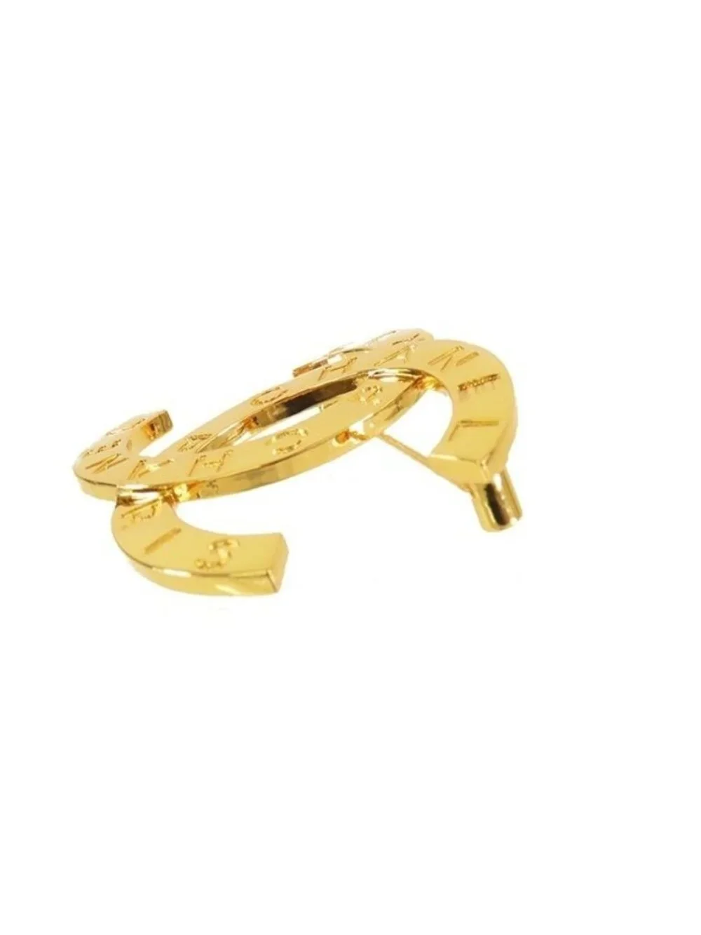 Chanel CC Logo Pin Brooch Gold Metal